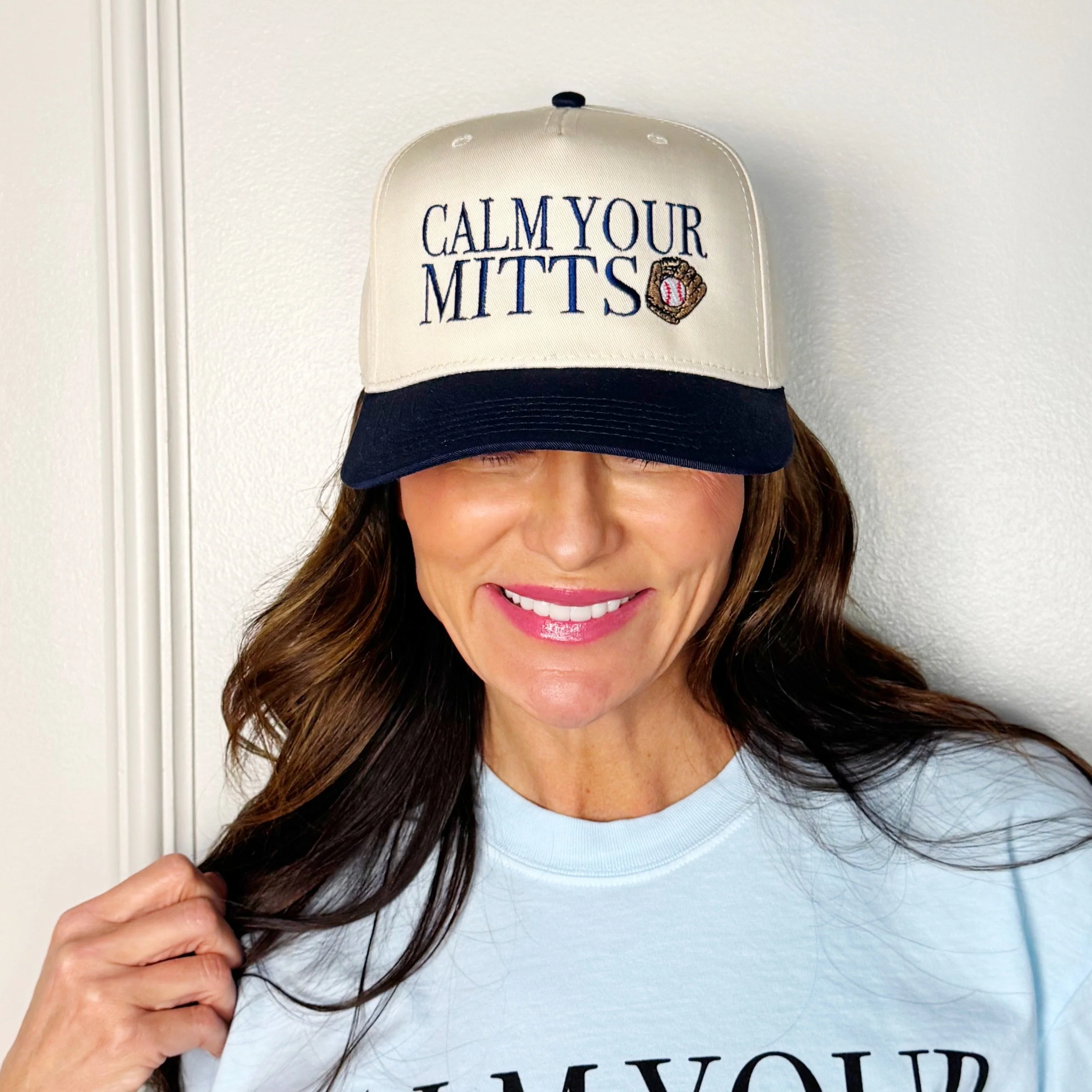 Baseball Calm Your Mitts Trucker Hat - Image 4