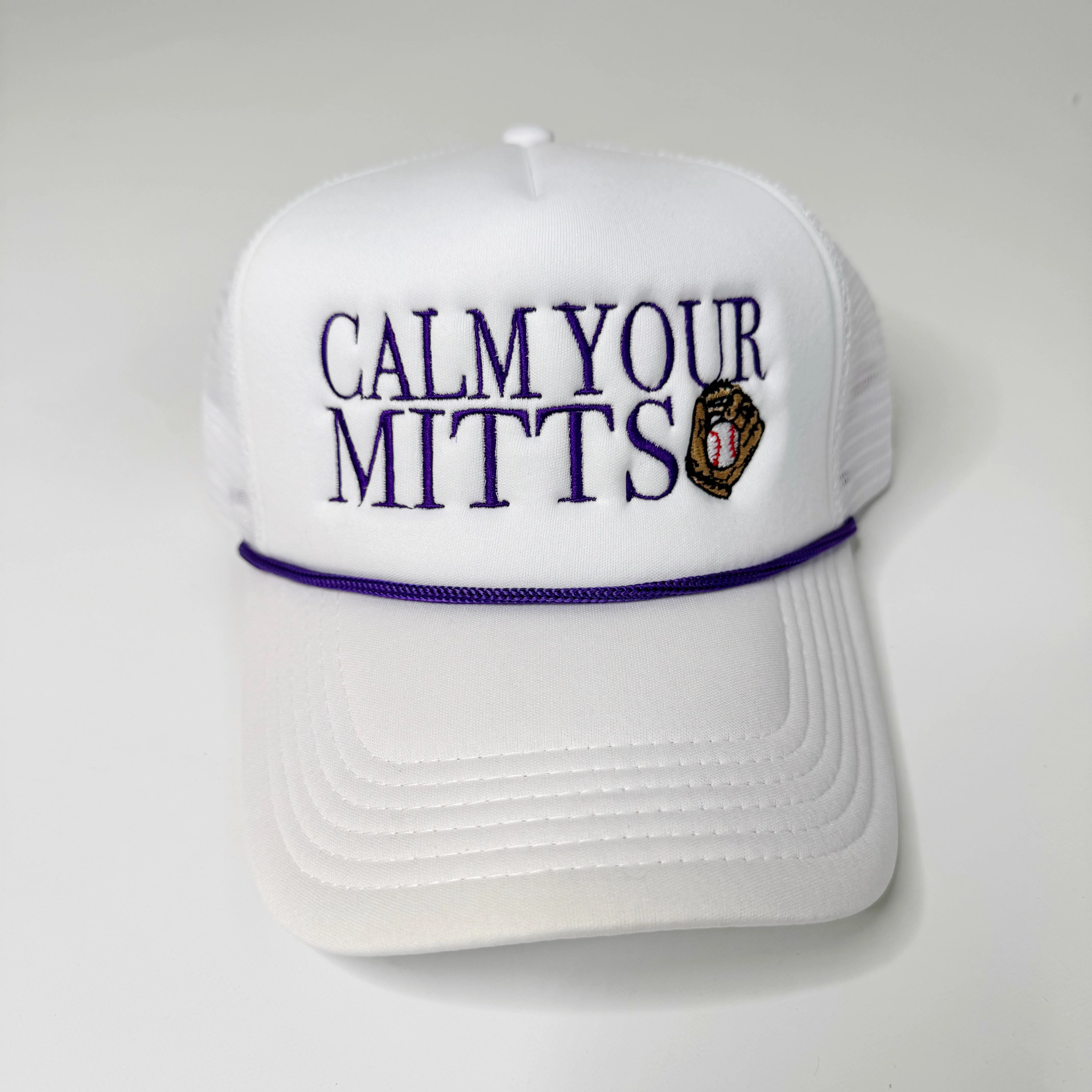 Baseball Calm Your Mitts Trucker Hat - Image 7