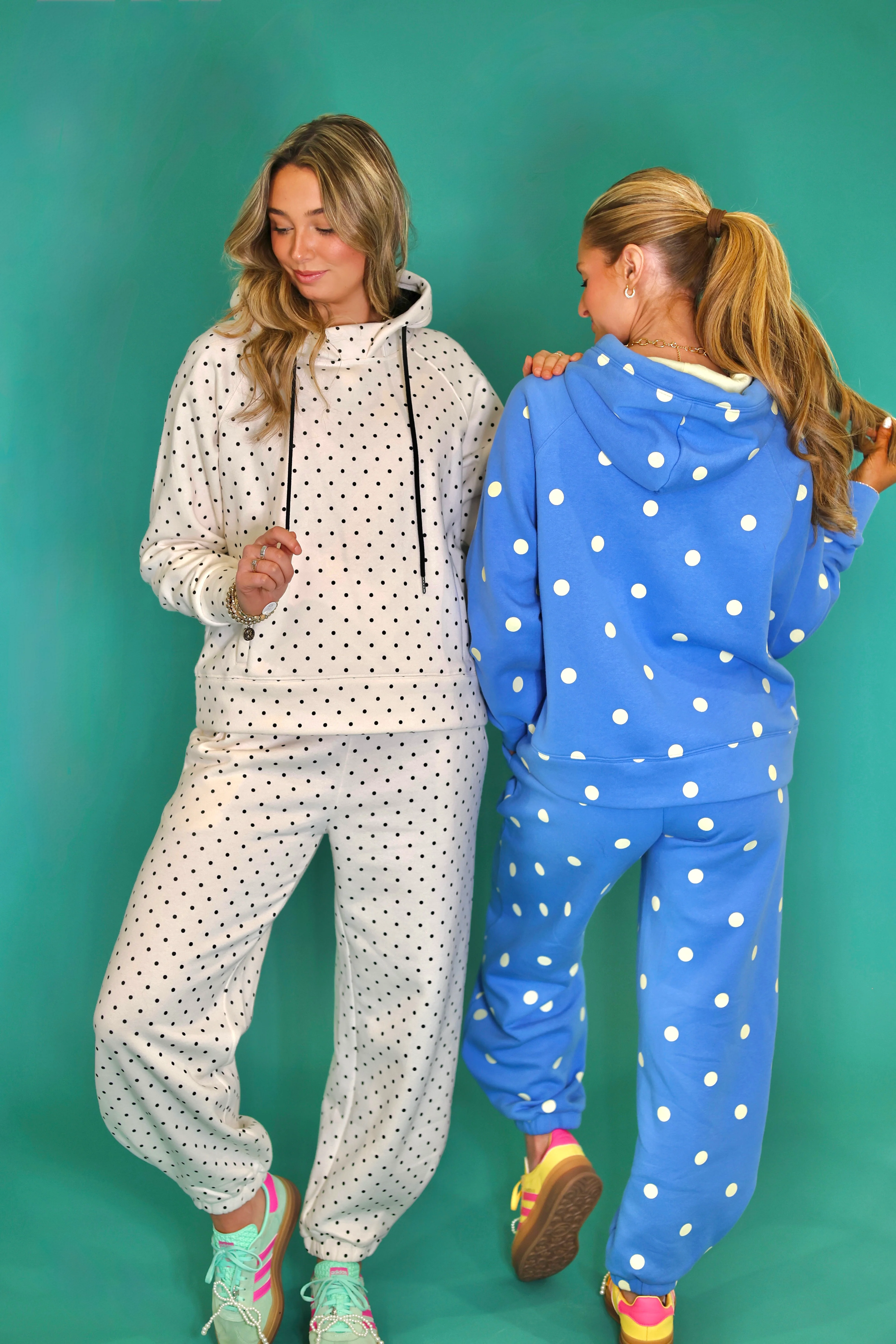 Ivory Black Mini Dot Sweatsuit Set - Hoodie & Sweatpants - Image 2
