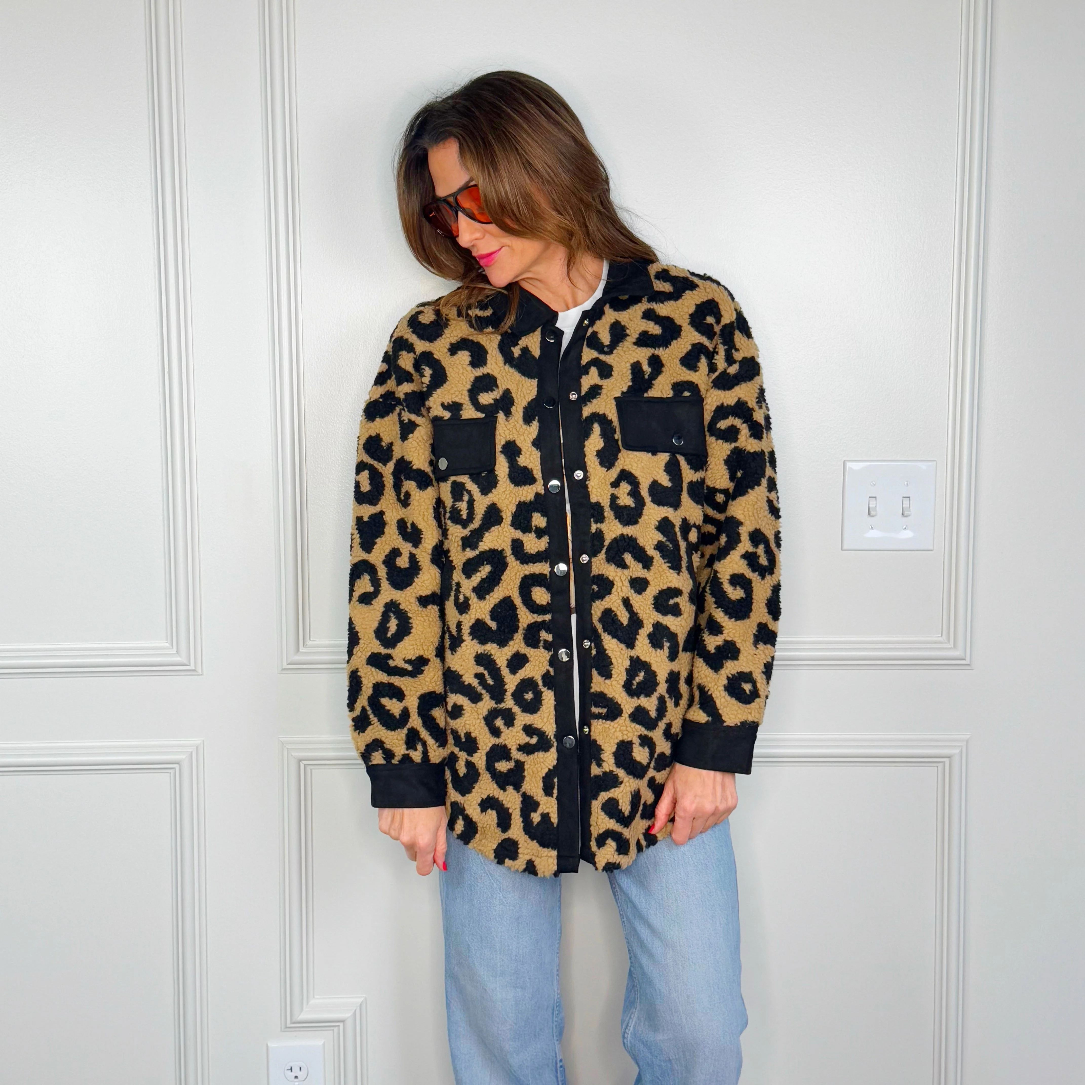 Leopard Fleece Shacket - Image 2