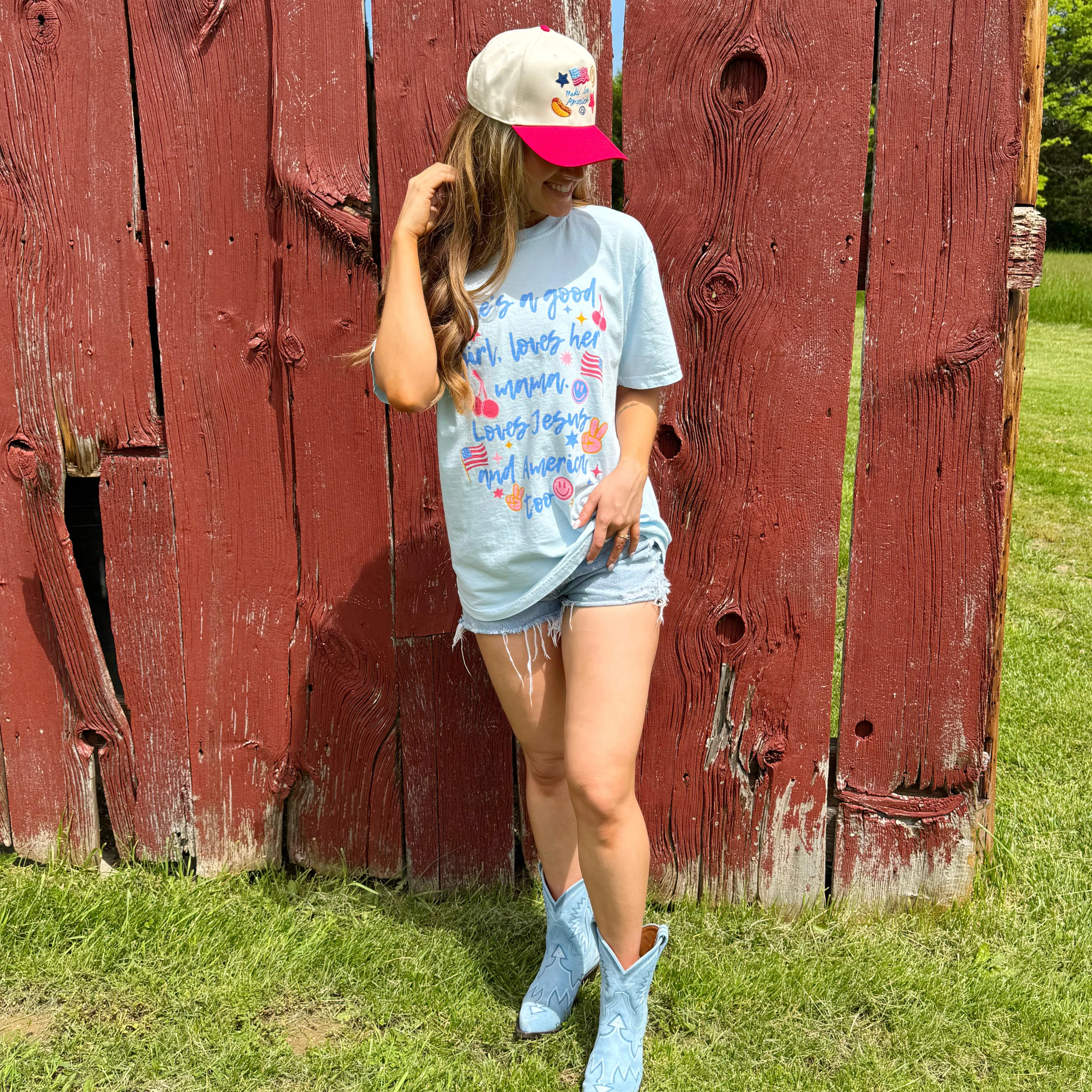 Loves Jesus & America Too Tee - Image 2