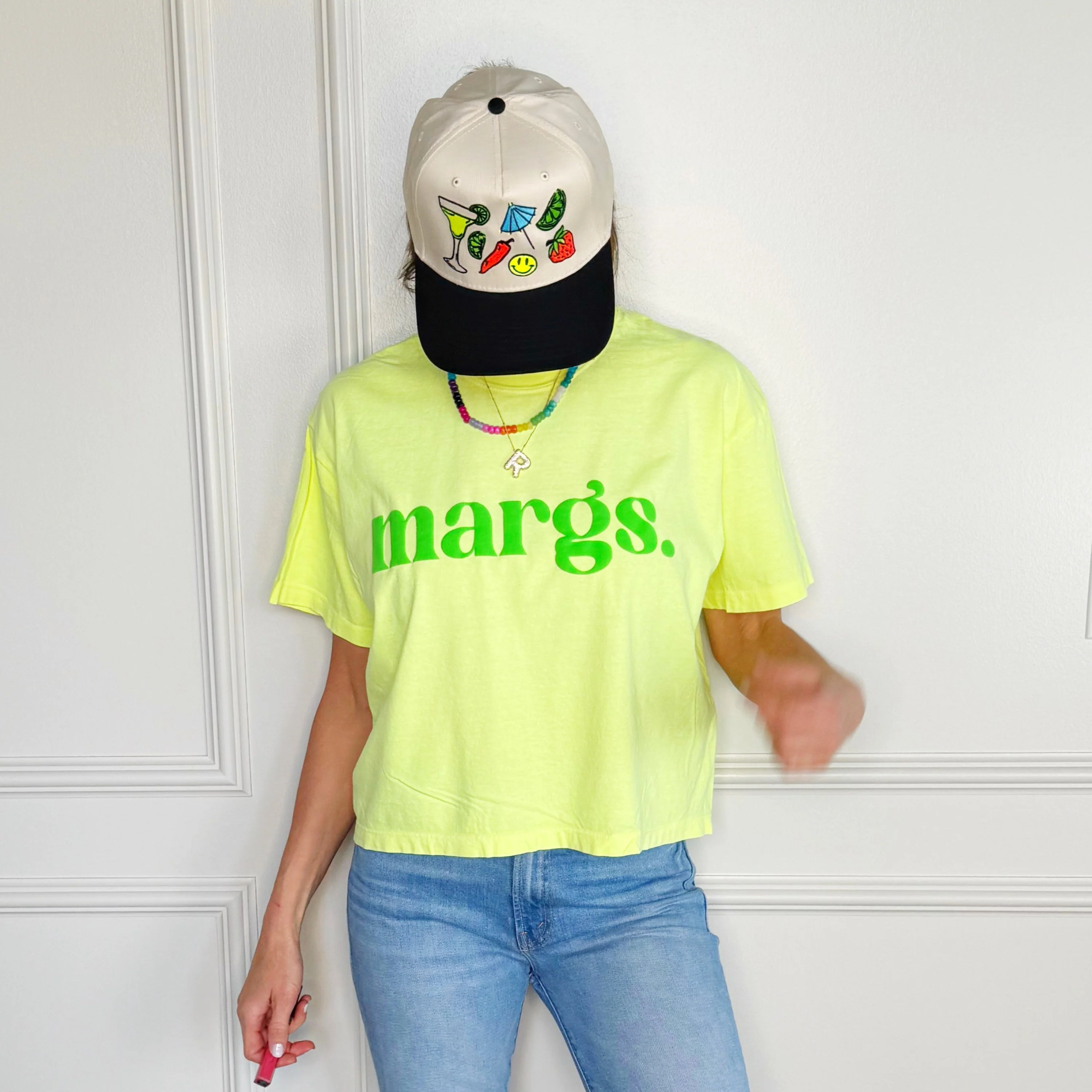 Margs Lime Puff Crop Tee