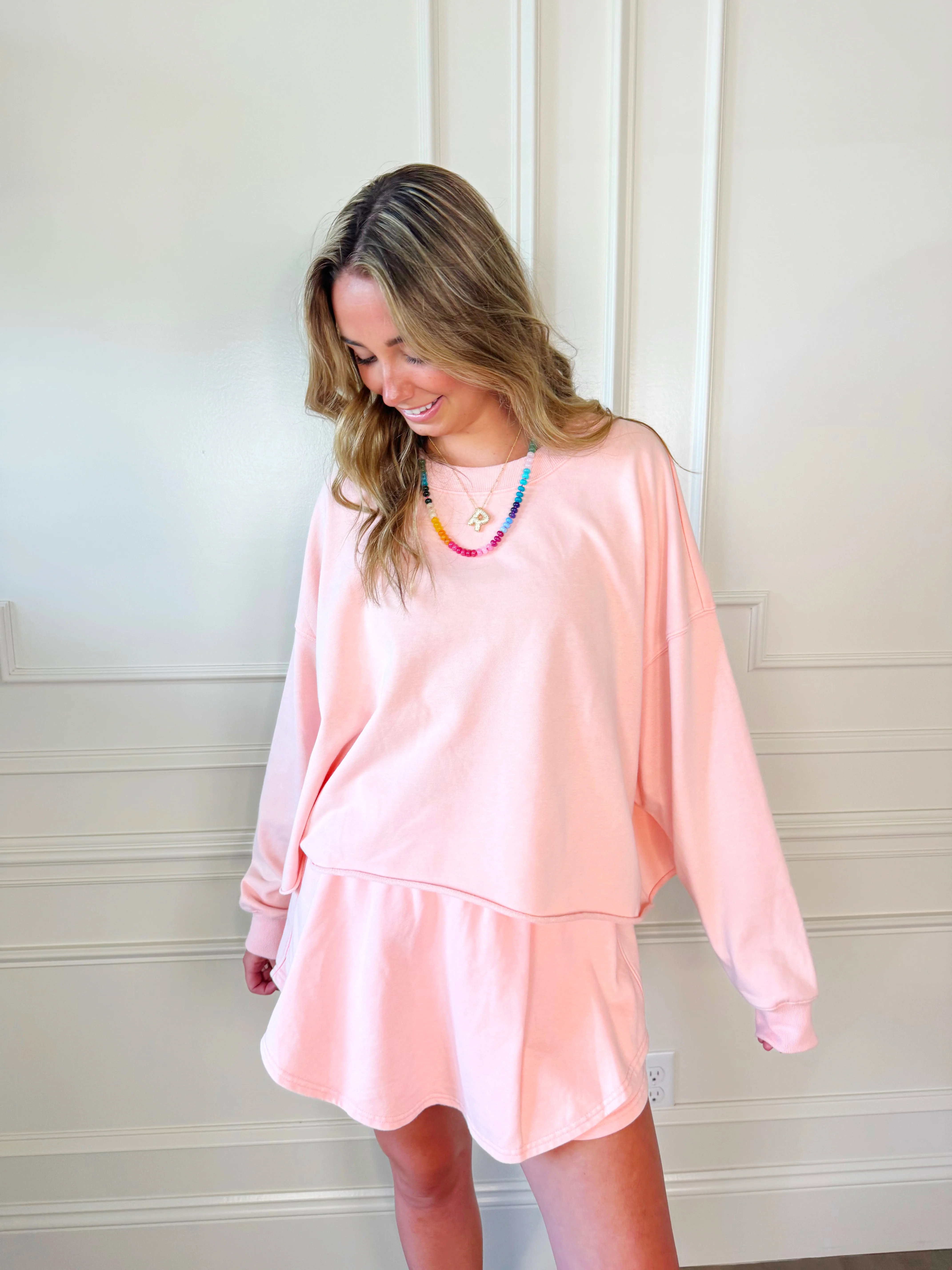 Peachy Pink Long Sleeve Crop - Image 3