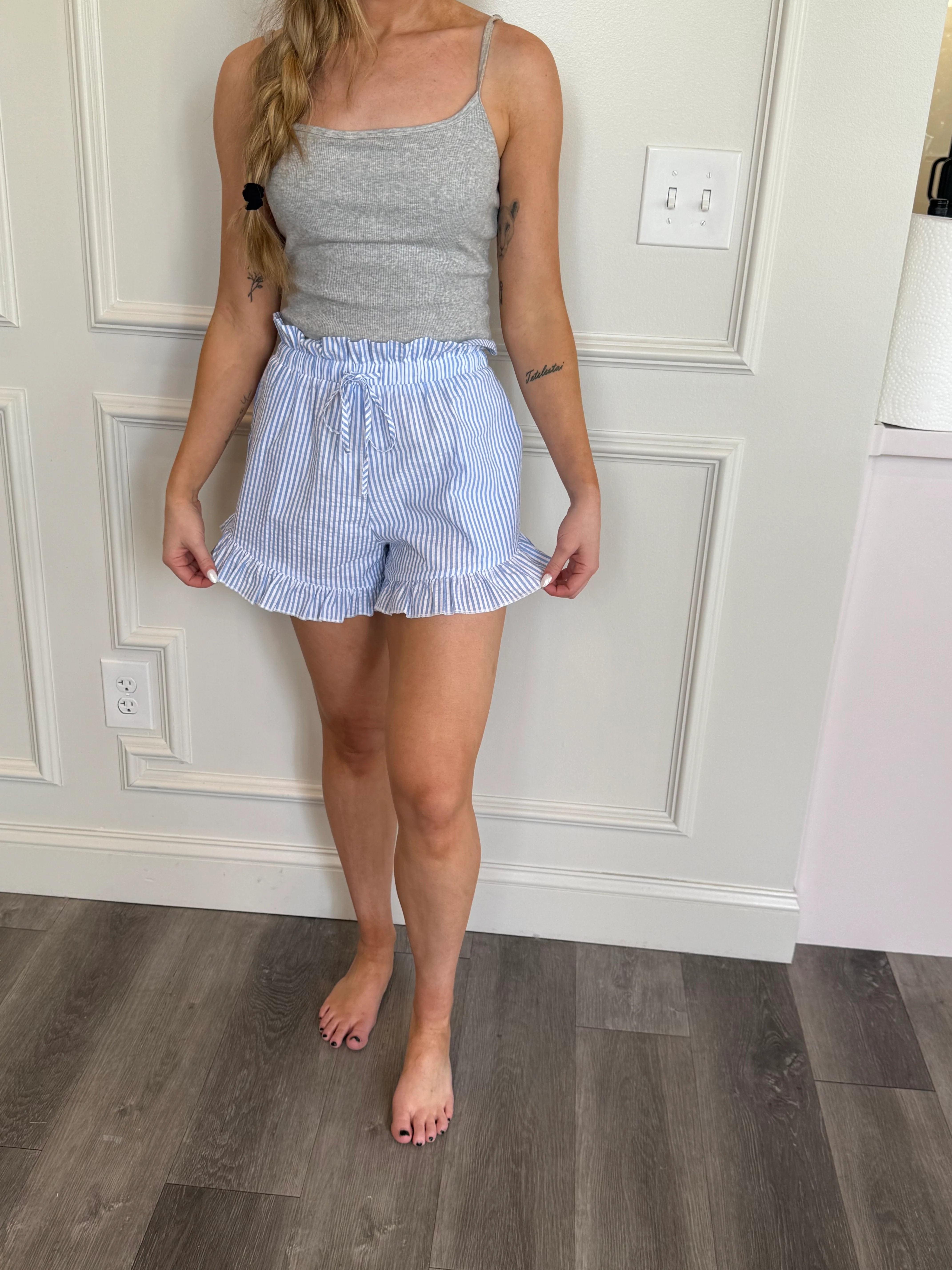 Seaside Seersucker Ruffle Short - Size Pack (2S, 2M, 2L, 1XL) PRE ORDER