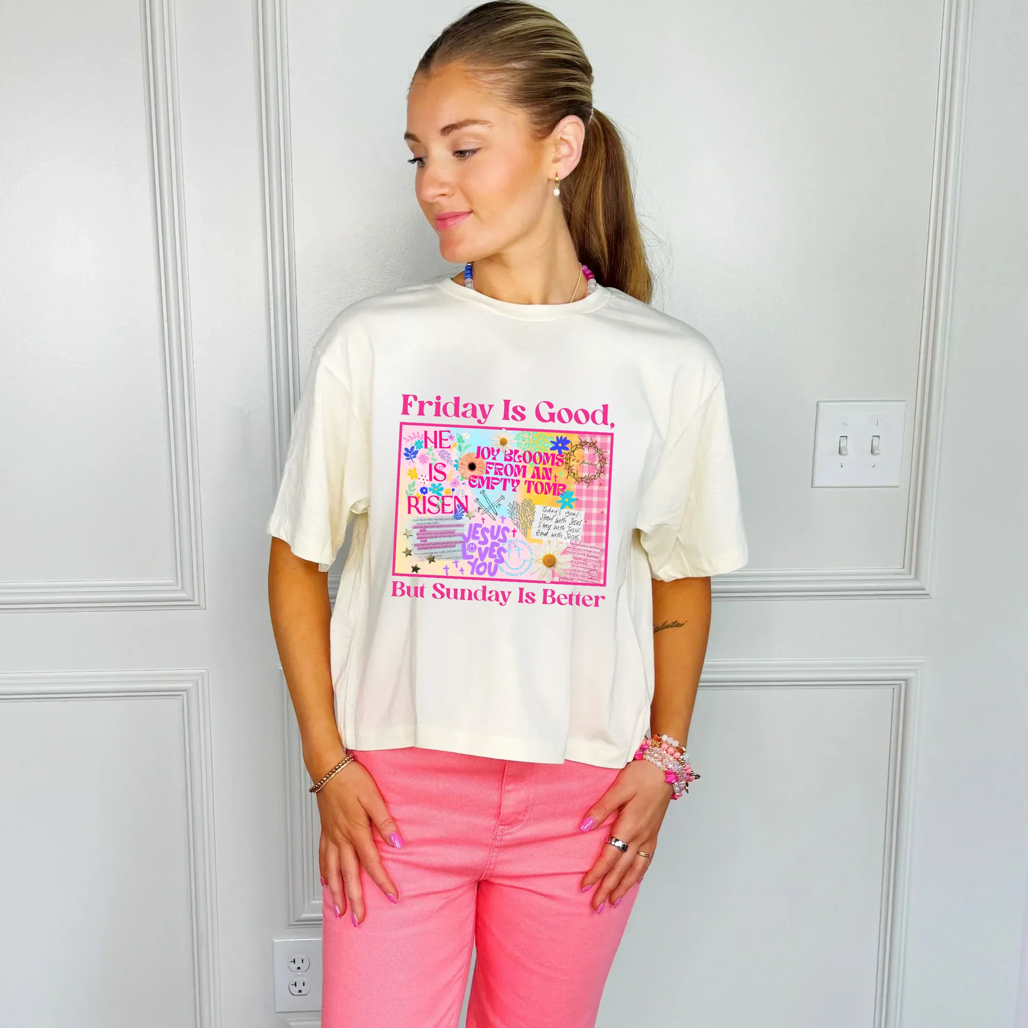 Sunday is Better Crop Tee - Image 2